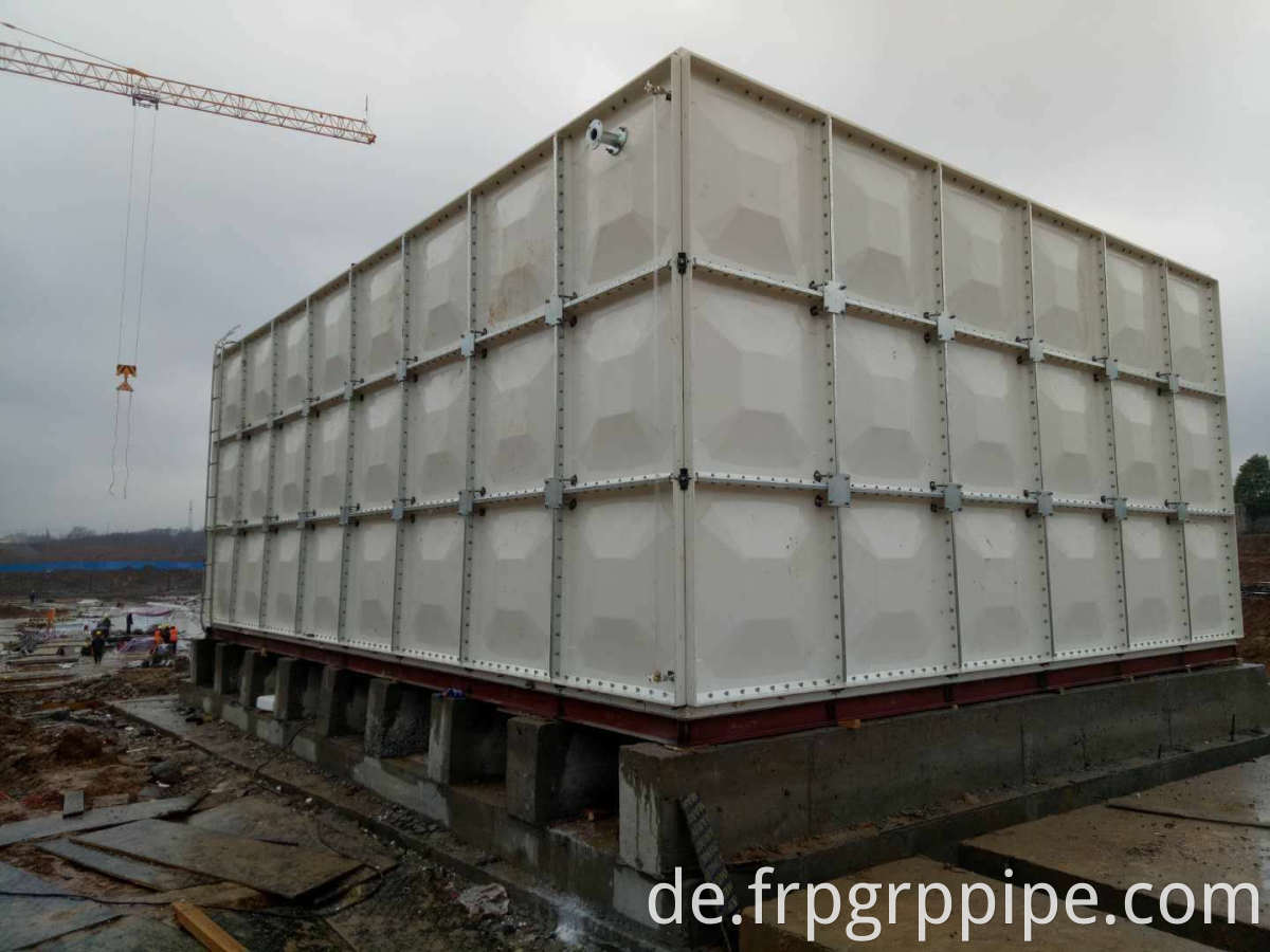 100 m3 FRP Wasserspeichertank FRP -Schnittwassertank 100 m3 Überkopf -FRP -Wassertanks